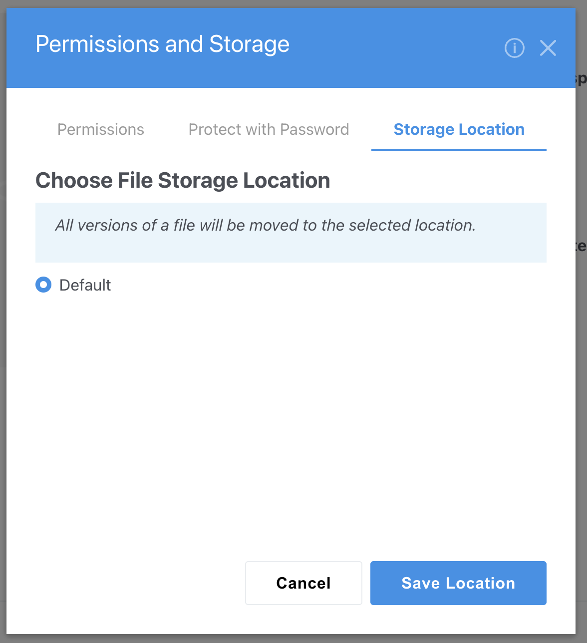 File Storage Location Selection
