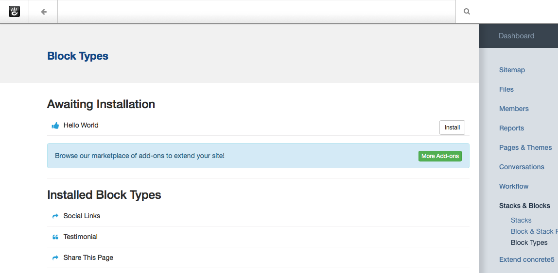 Install Custom Block Type